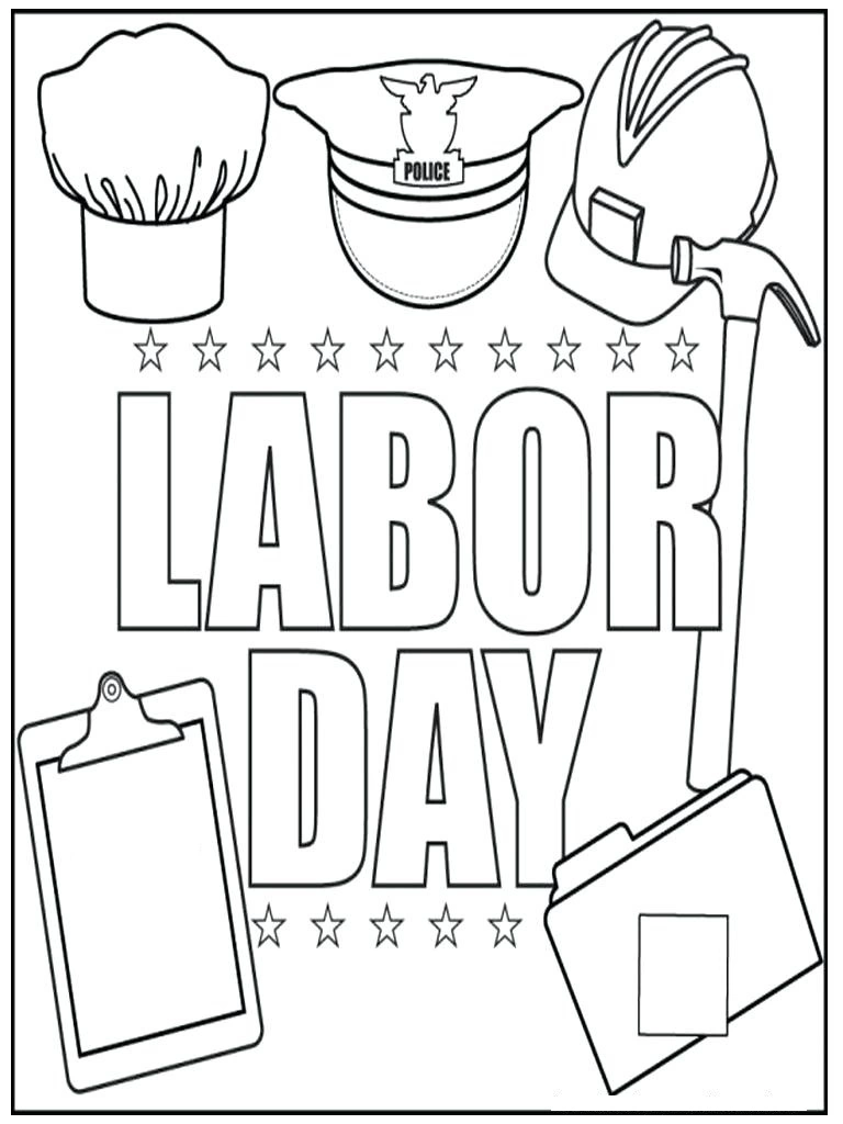 Labor day coloring book